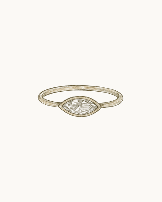 Half-Bezel Marquise Diamond Ring by Riss - FJC